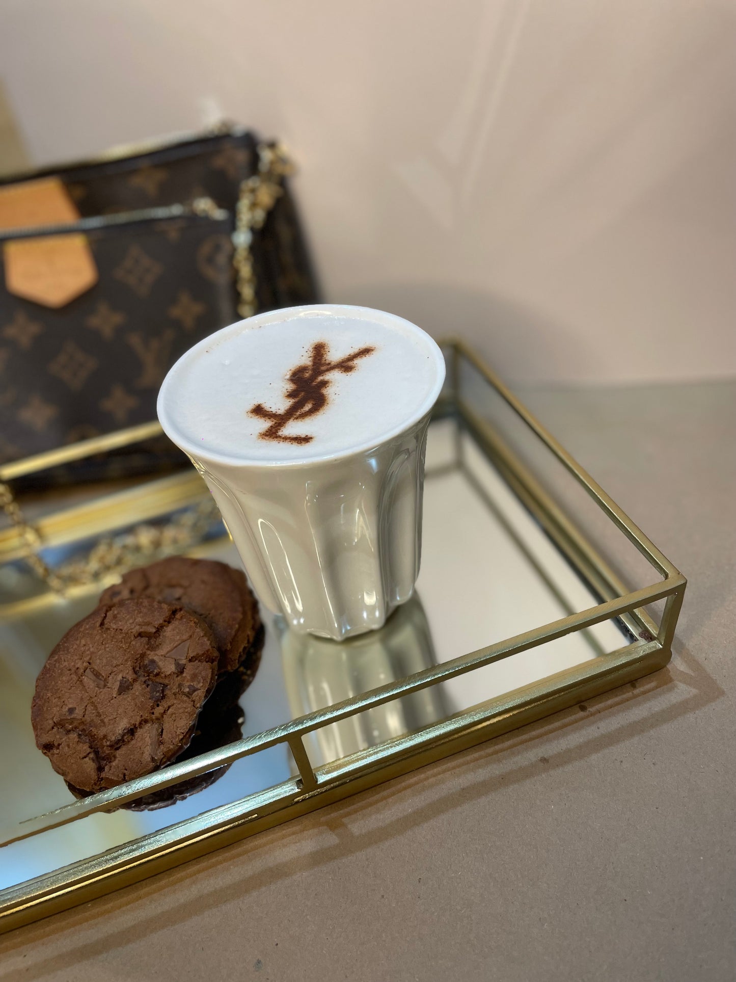 YSL Logo Coco Hot Drink Coffee Stencil