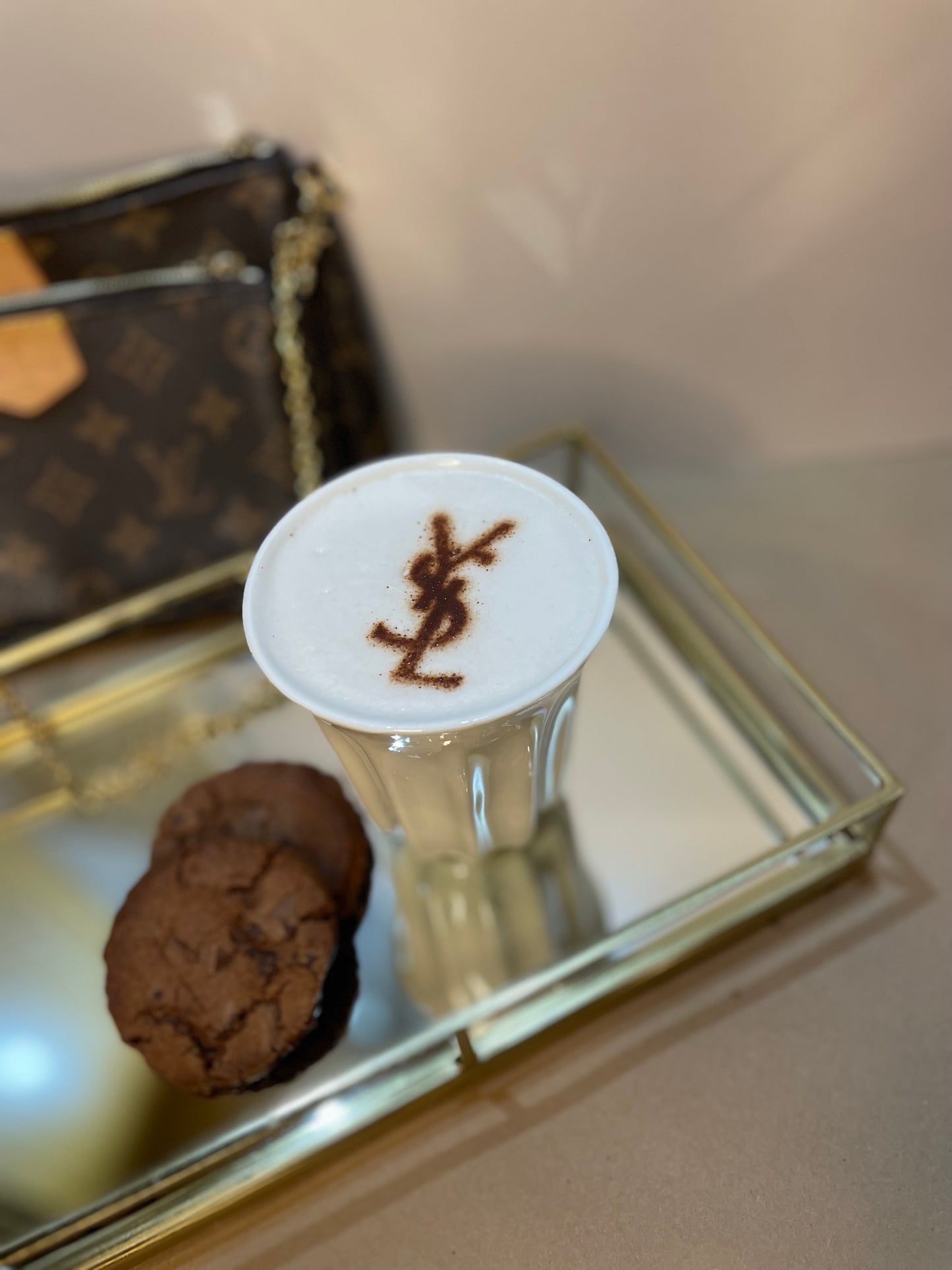 YSL Logo Coco Hot Drink Coffee Stencil