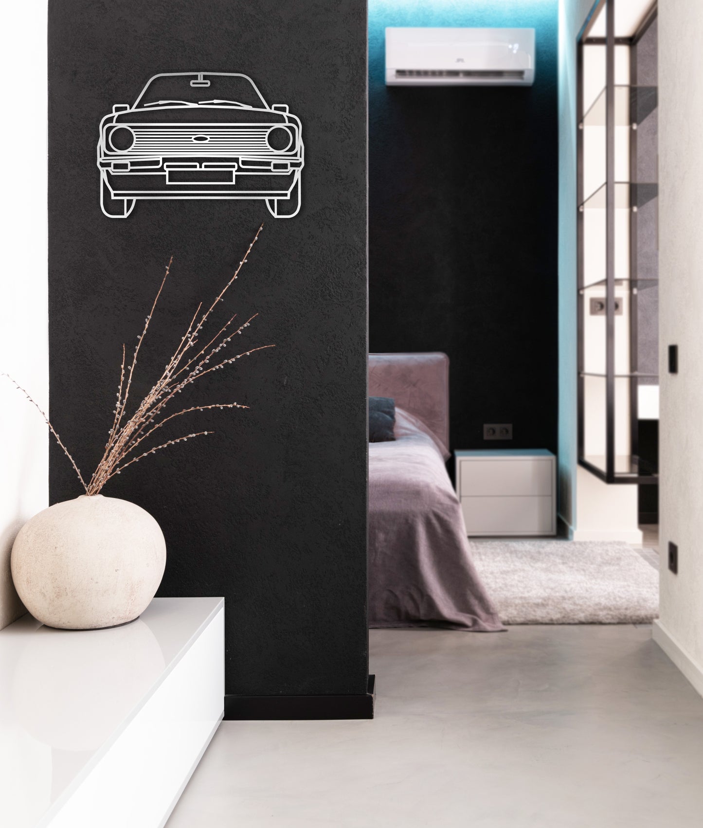 Ford Escort MK 2 Car - Wall Art Line Drawing 3D Wooden Cut Out