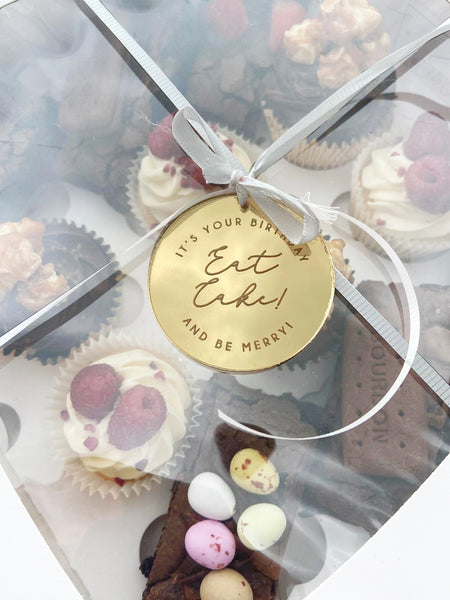 Personalised treat box circular gift tag - Cupcake cake topper