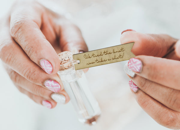 Wedding Favour Miniature Bottle Tag