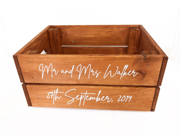 Personalised Wedding Oak Crate