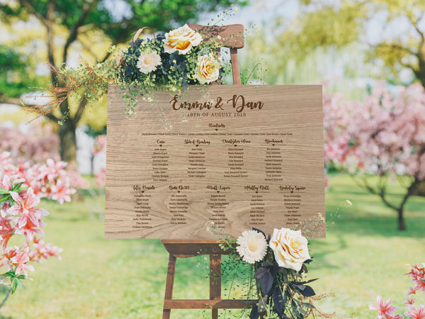 Oak Wedding Table Seating Plan