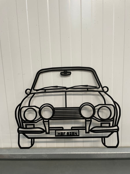 Ford Escort MK 1 Car - Wall Art Line Drawing 3D Wooden Cut Out
