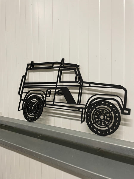 Land Rover Defender 90 Tdi Car Wall Art Line Drawing 3D Wooden Cut Out