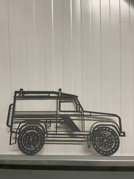 Land Rover Defender 90 Tdi Car Wall Art Line Drawing 3D Wooden Cut Out