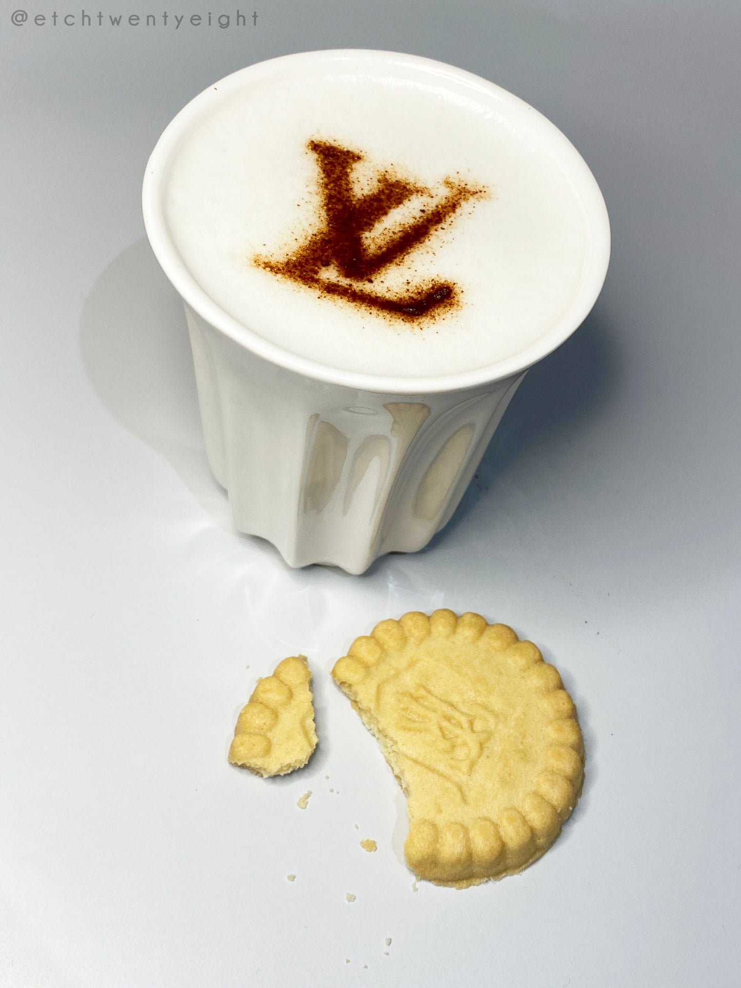 LV Logo Coco Hot Drink Coffee Stencil