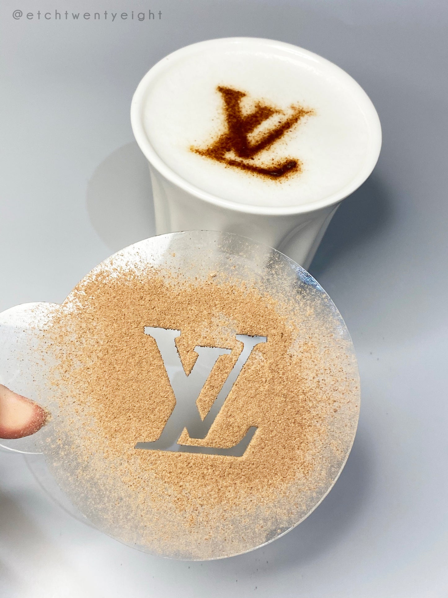 LV Logo Coco Hot Drink Coffee Stencil