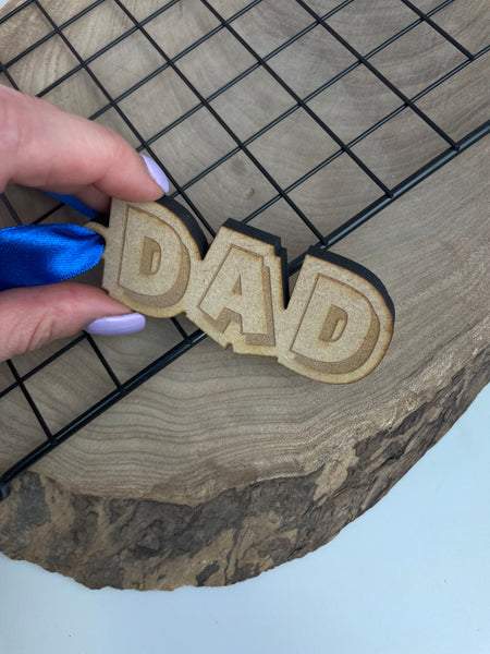 Father's Day Wooden Graffiti Dad Gift Tag
