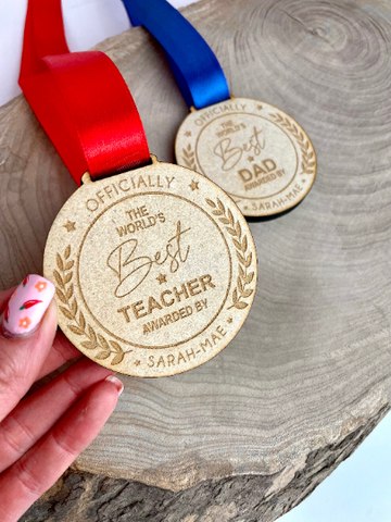 World's Best Teacher Medal - End of School Novelty Gift