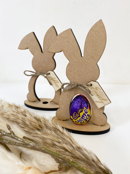 Personalised Cream Egg Bunny Holder