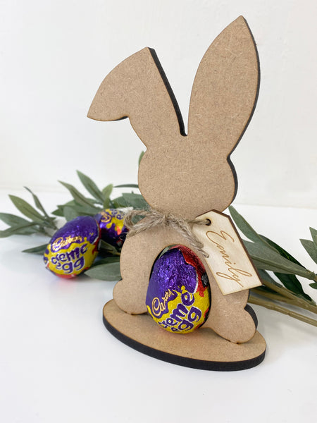 Personalised Cream Egg Bunny Holder