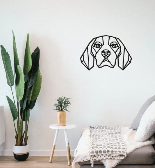 Beagle Dog Geometric 3D Wooden Wall Art