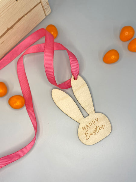 Wooden Personalised Easter Bunny Treat Box Gift Tag