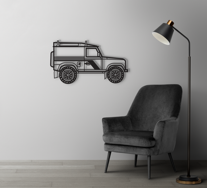 Land Rover Defender 90 Tdi Car Wall Art Line Drawing 3D Wooden Cut Out