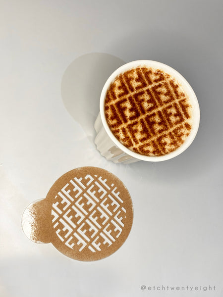 FF Monogram Hot Drink Coffee Stencil