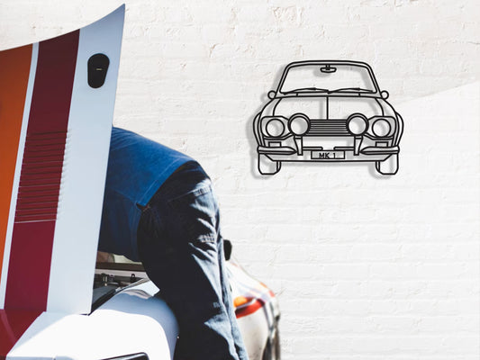 Ford Escort MK 1 Car - Wall Art Line Drawing 3D Wooden Cut Out