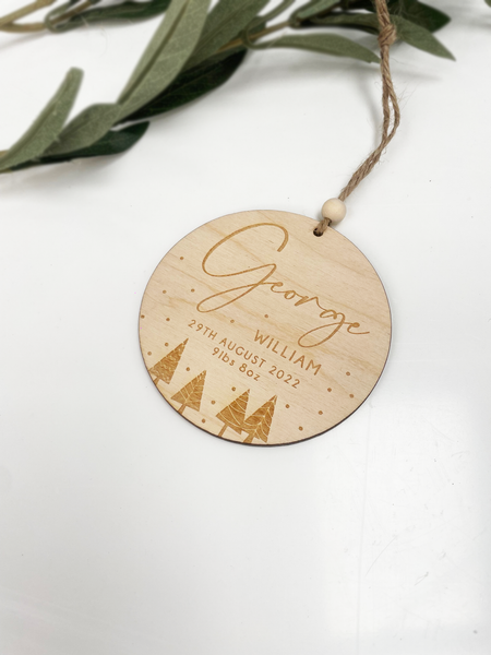 New Baby Personalised Christmas Tree Decoration - Baby's First Christmas Gift