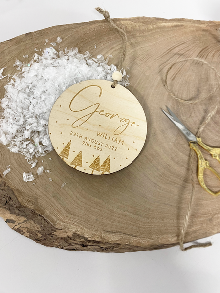 New Baby Personalised Christmas Tree Decoration - Baby's First Christmas Gift
