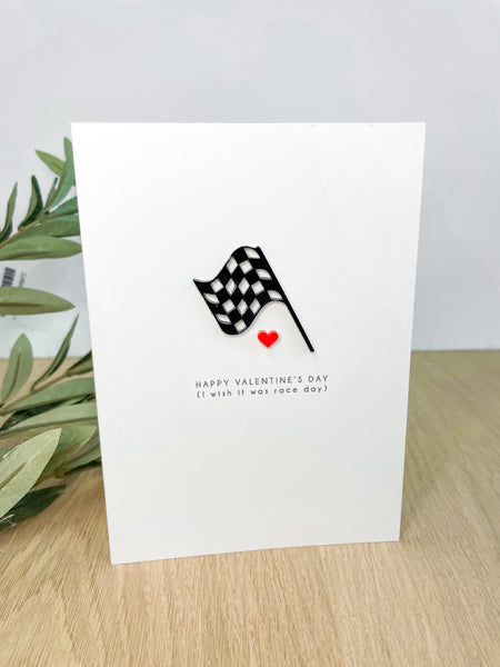 Valentine's Day Card - I wish it was race day!