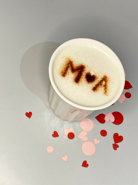 Custom Initial Heart Valentine's Hot Drink Coffee Stencil