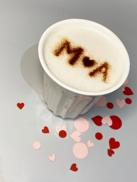 Custom Initial Heart Valentine's Hot Drink Coffee Stencil