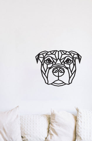 Staffordshire Bull Terrier 'Staffy' Dog Geometric Wooden Wall Art