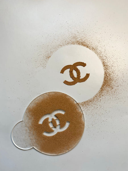 Coco Chanel CC Logo Hot Drink Coffee Stencil