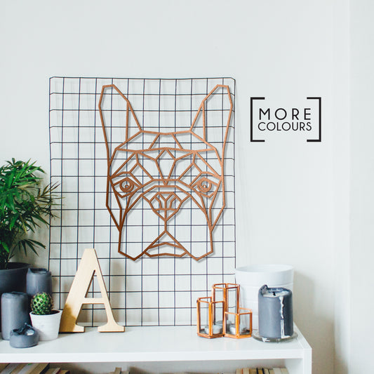 Frenchie French Bulldog Geometric Wooden Wall Art