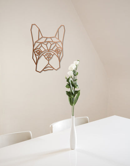 Frenchie French Bulldog Geometric Wooden Wall Art