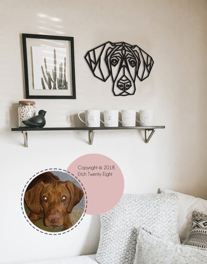 Hungarian Vizsla Dog Geometric 3D Wooden Wall Art