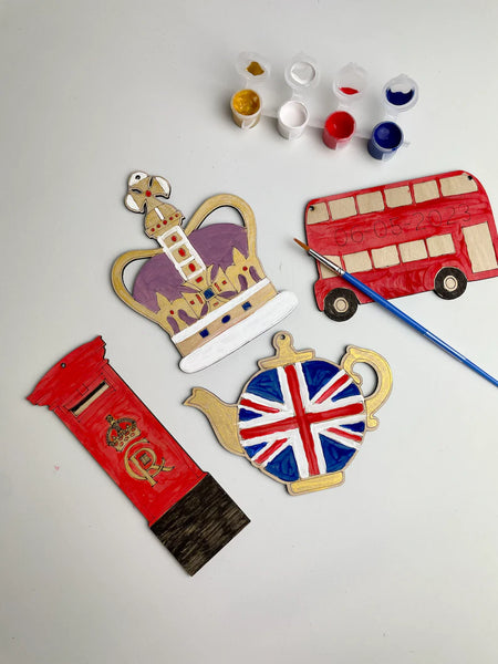 King Charles Coronation - Paint at home bunting kids activity pack