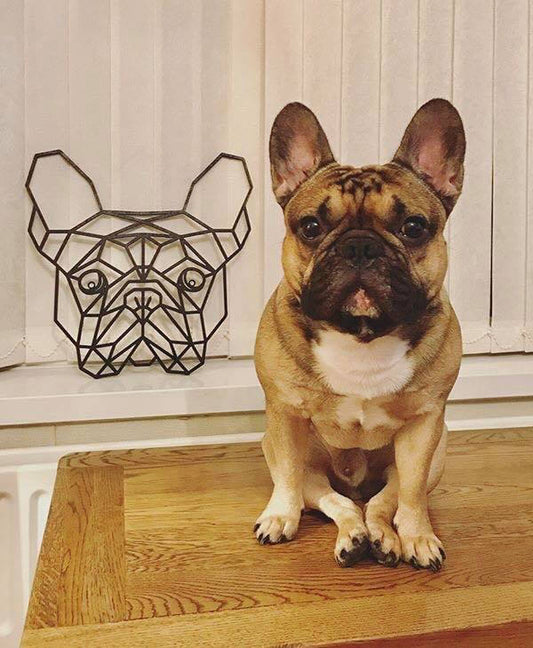 French Bulldog Geometric Wooden Wall Art