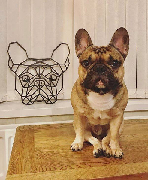 French Bulldog Geometric Wooden Wall Art