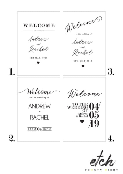 Custom Wording Clear Perspex Wedding Welcome Sign