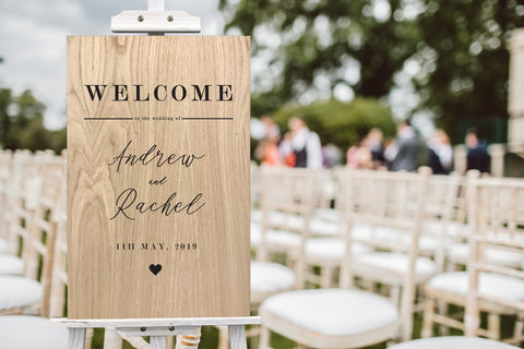 Welcome Wedding Sign Oak
