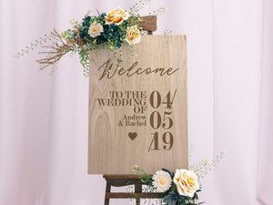 Wedding Welcome Sign Oak