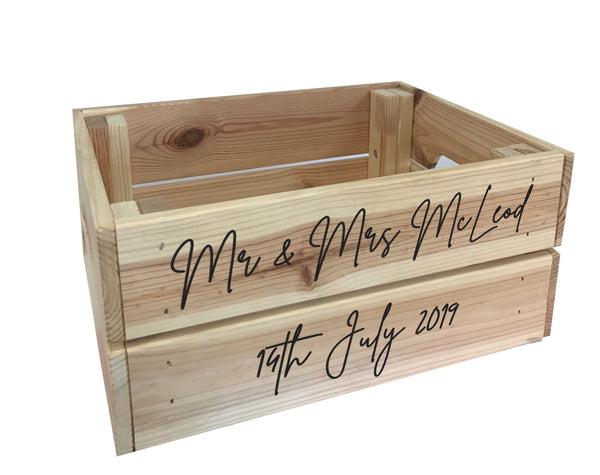 Personalised Wedding Oak Crate