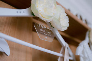 Personalised Acrylic Wedding Dress hanger Tag