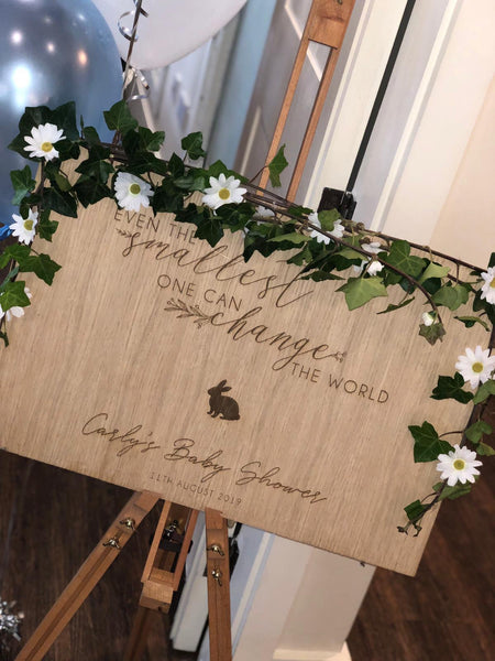 Baby Shower Welcome Sign Oak