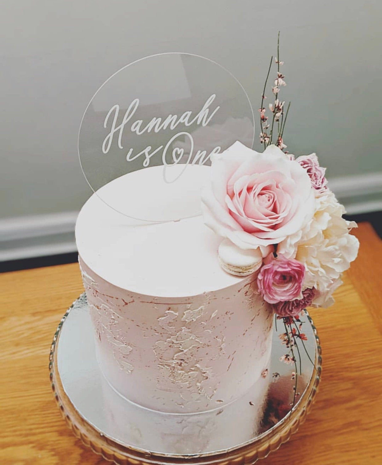 Clear Perspex Engraved Acrylic Cake Topper
