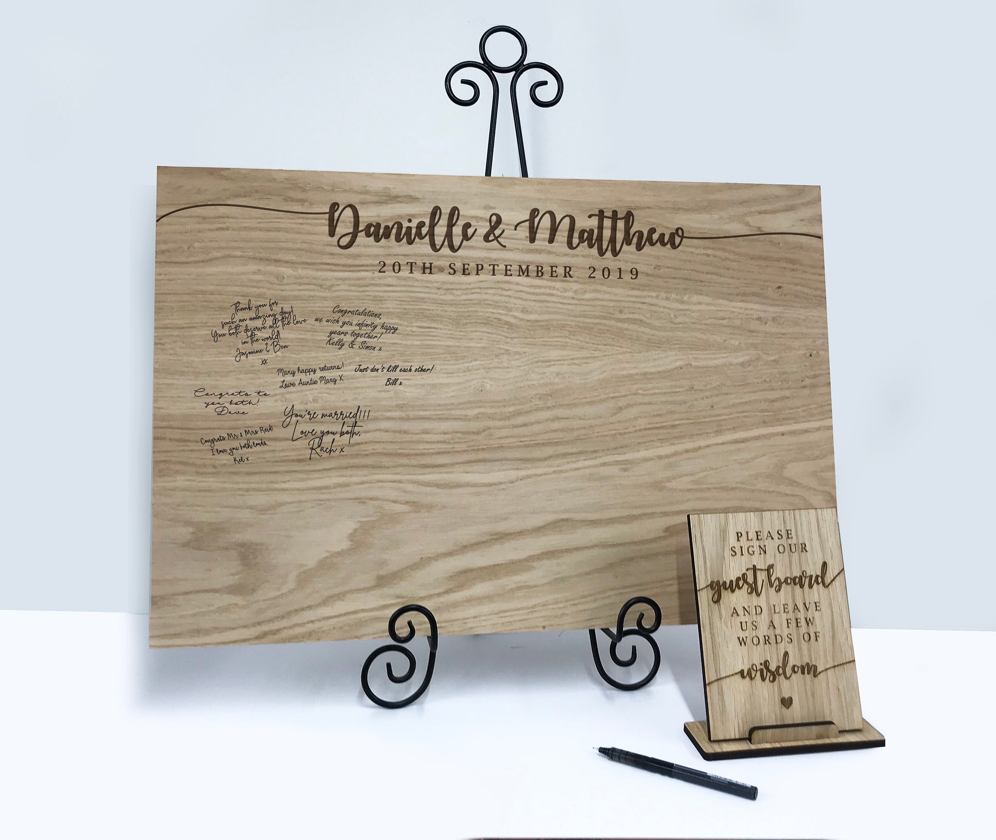 Alternative Wedding Guest Book - Oak Signature Board