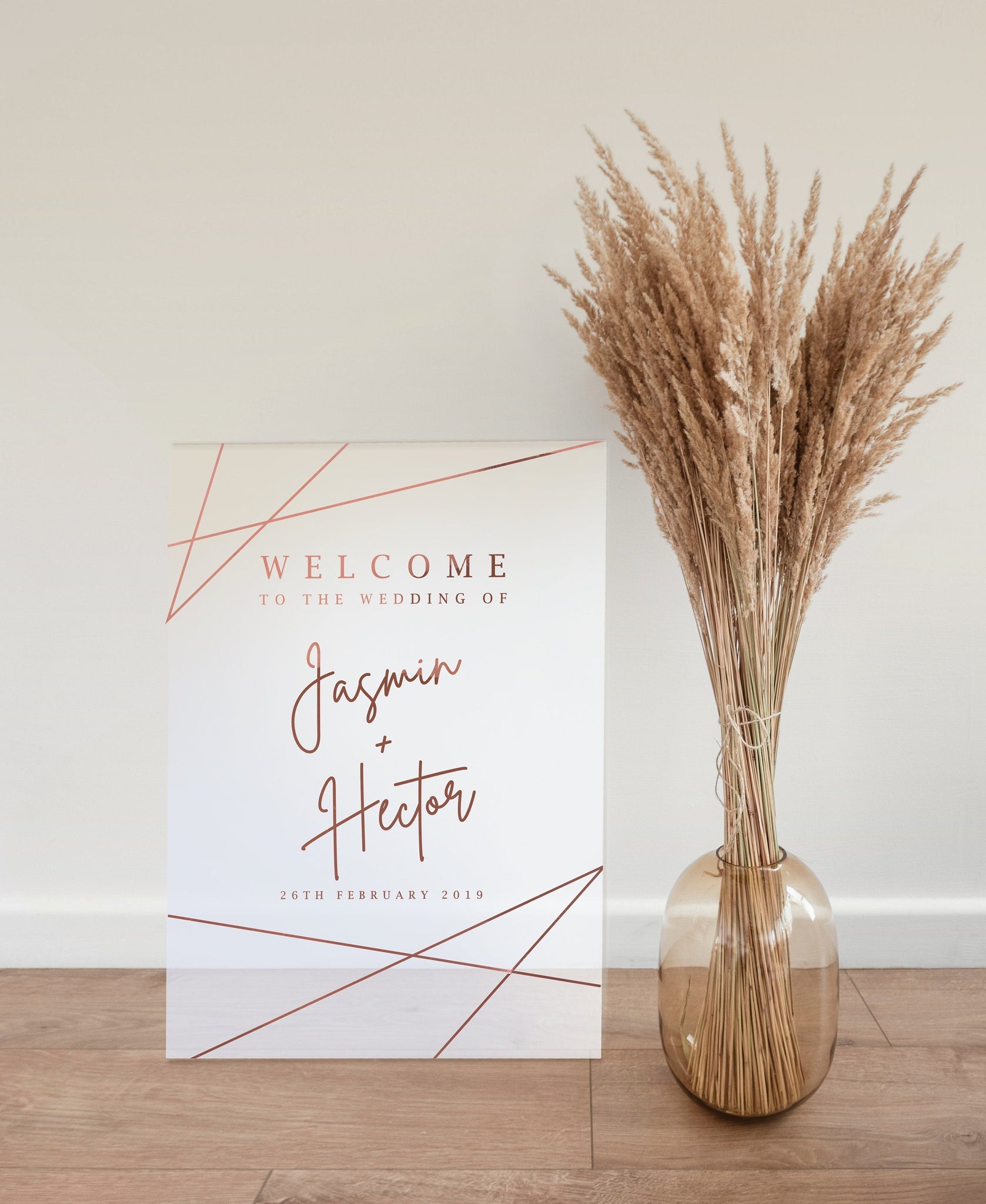 Frosted White Acrylic Wedding Welcome Sign