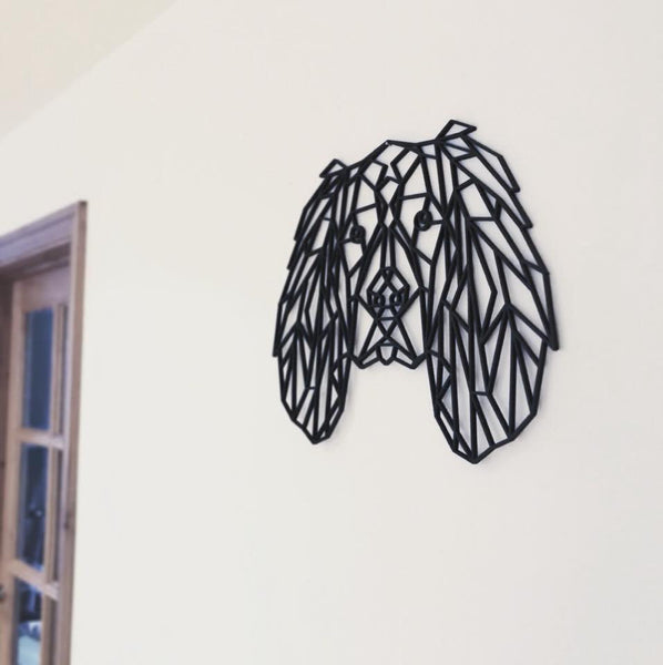 Springer Spaniel Dog Geometric 3D Wooden Wall Art