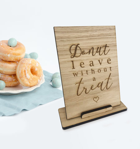 Donut Favour Wooden Wedding Table Sign