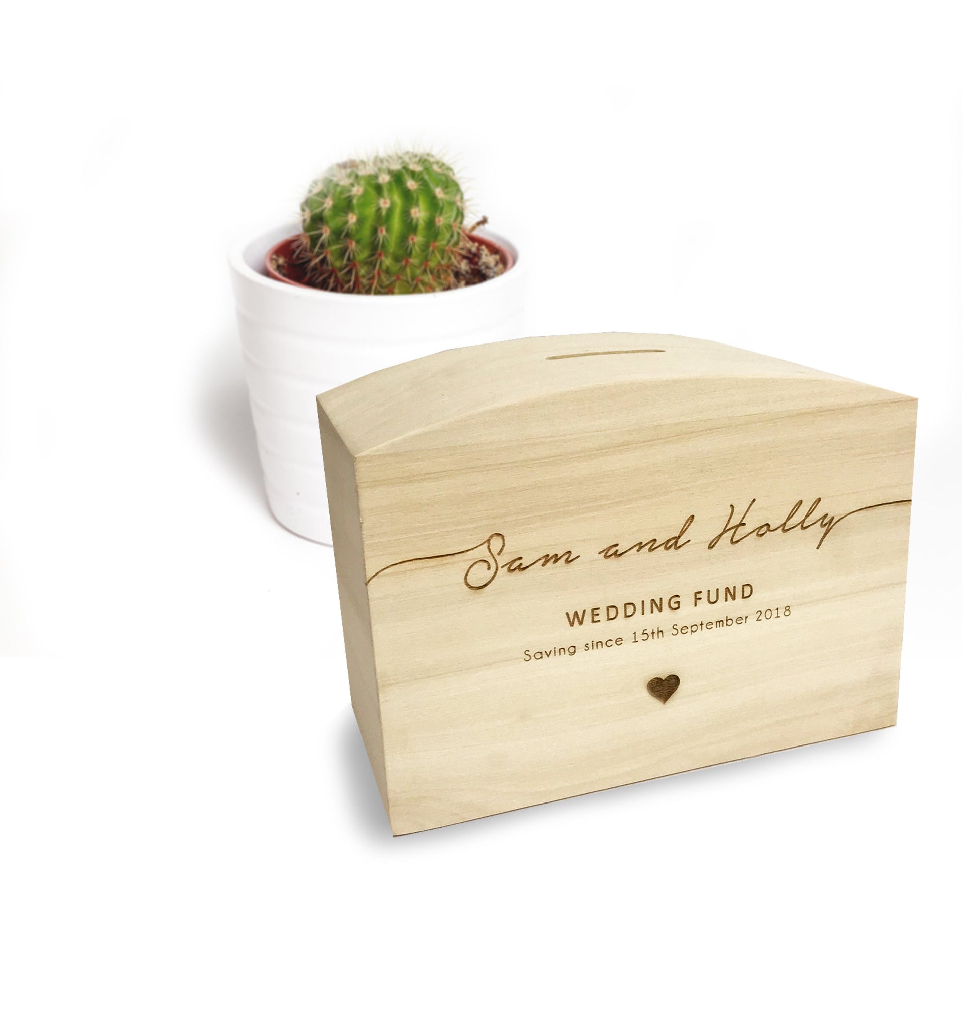 Wedding Fund Wooden Personalised Money Box