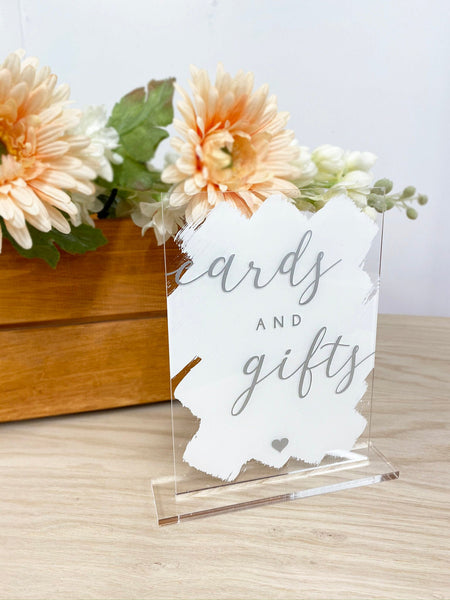 Perspex Cards and Gifts Table Sign