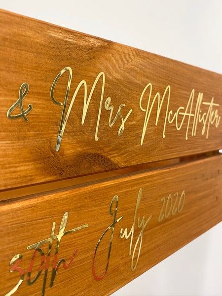 Personalised Wooden Wedding Crate