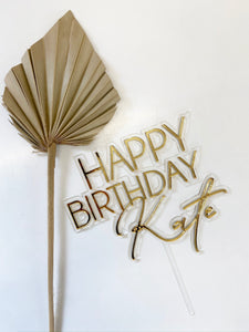 Double Mirror Acrylic Birthday Cake Topper