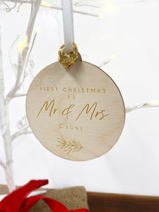 First Christmas as Mr & Mrs Personalised Bauble